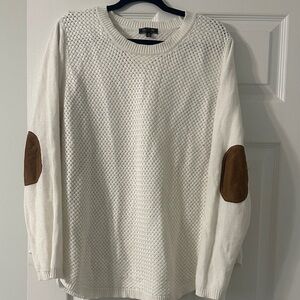Women's Cream Sweater with Brown Accents